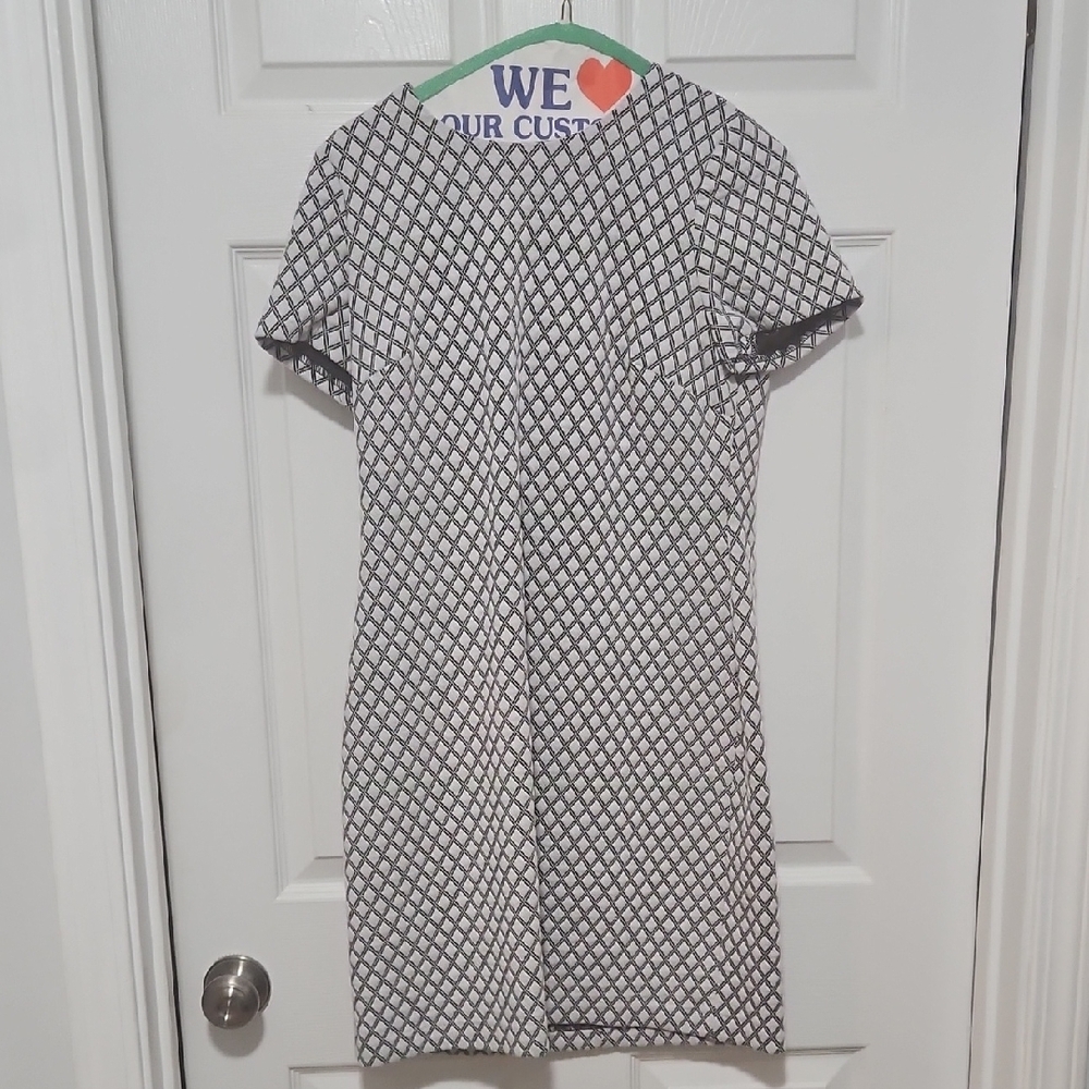 Calvin Klein Black and White Patterned Dress